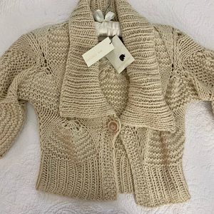 ‘NWT’ MM Couture. Women’s knit sweater  with large button/extra one enclosed.